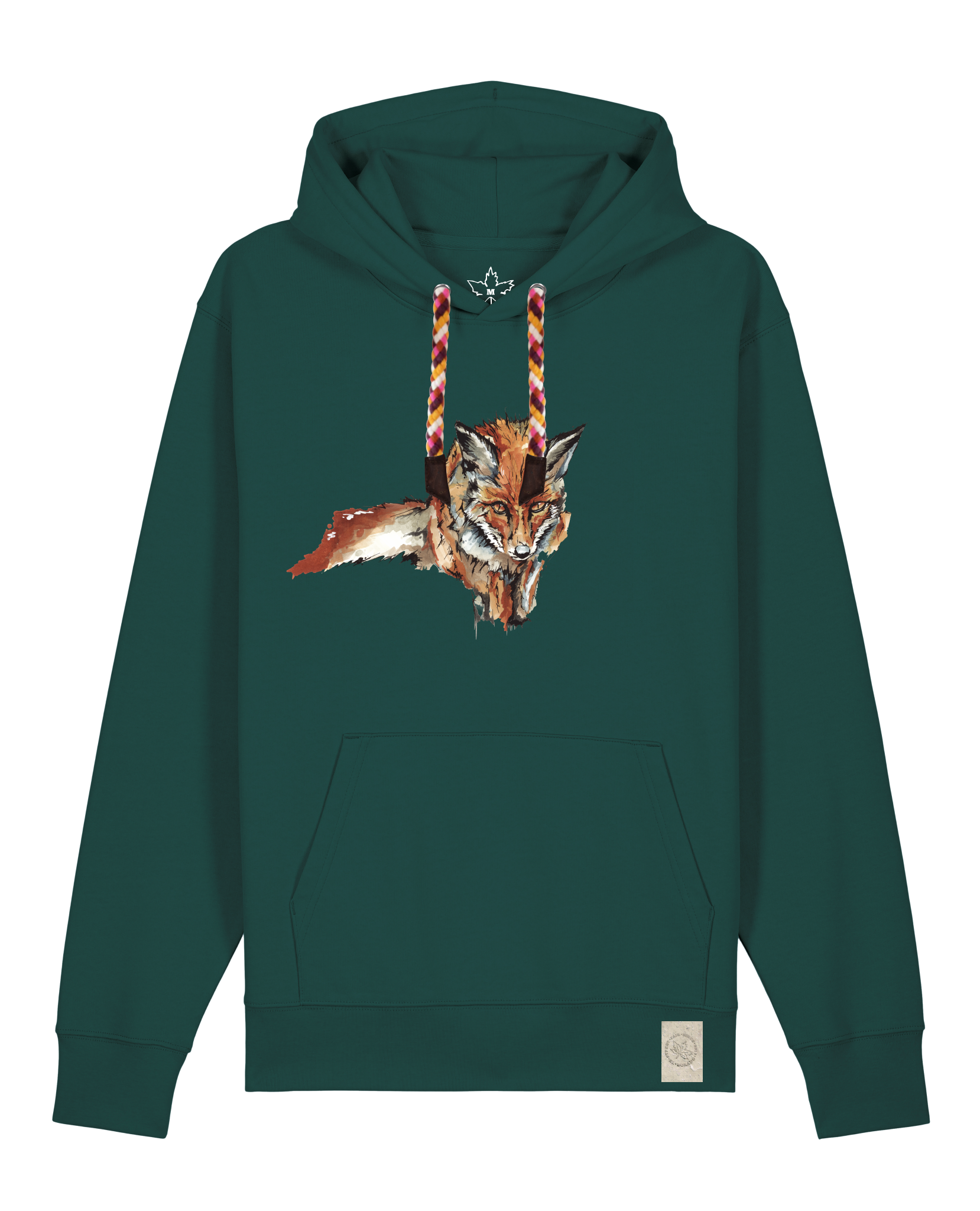 bio-unisex-medium fit-hoodie-fox views-stsu177-spirulina-rote kordel-front