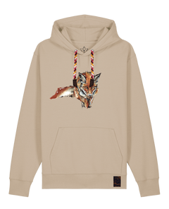 bio-unisex-medium fit-hoodie-fox views-stsu177-treibsand-rote kordel-front