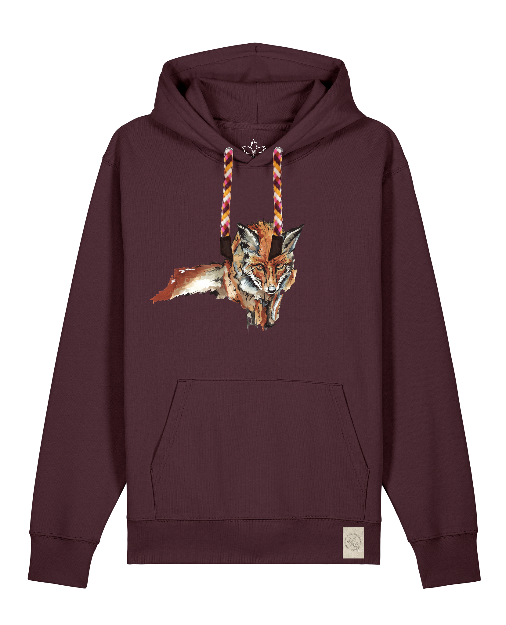 bio-unisex-medium fit-hoodie-fox views-stsu177-zartbitter-rote kordel-front