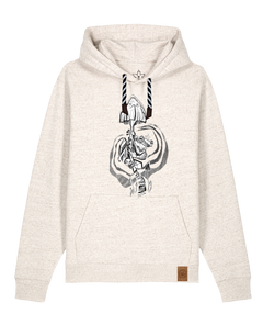 bio-unisex-medium fit-hoodie-frosch auf pilz-stsu177-elbsandstein-sw kordel-front