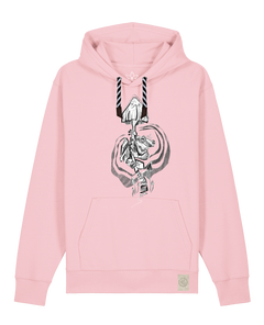 bio-unisex-medium fit-hoodie-frosch auf pilz-stsu177-flamingo-sw kordel-front