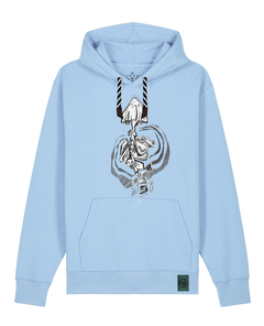 bio-unisex-medium fit-hoodie-frosch auf pilz-stsu177-lagune-sw kordel-front