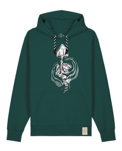 bio-unisex-medium fit-hoodie-frosch auf pilz-stsu177-spirulina-sw kordel-front