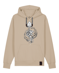 bio-unisex-medium fit-hoodie-frosch auf pilz-stsu177-treibsand-sw kordel-front