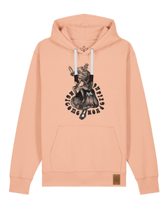 bio-unisex-medium fit-hoodie-froschkönig-stsu177-agyptische keramik-weiße kordel-front