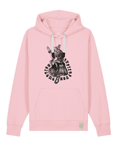 bio-unisex-medium fit-hoodie-froschkönig-stsu177-flamingo-weiße kordel-front