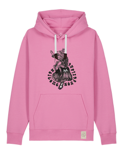 bio-unisex-medium fit-hoodie-froschkönig-stsu177-kaugummi-weiße kordel-front