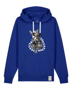 bio-unisex-medium fit-hoodie-froschkönig-stsu177-kornblume-weiße kordel-front