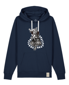 bio-unisex-medium fit-hoodie-froschkönig-stsu177-marine-weiße kordel-front