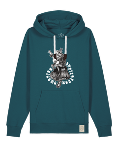 bio-unisex-medium fit-hoodie-froschkönig-stsu177-nordmanntanne-weiße kordel-front