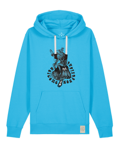 bio-unisex-medium fit-hoodie-froschkönig-stsu177-wasserblau-weiße kordel-front