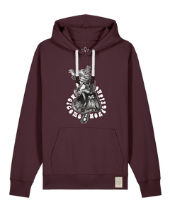 bio-unisex-medium fit-hoodie-froschkönig-stsu177-zartbitter-weiße kordel-front