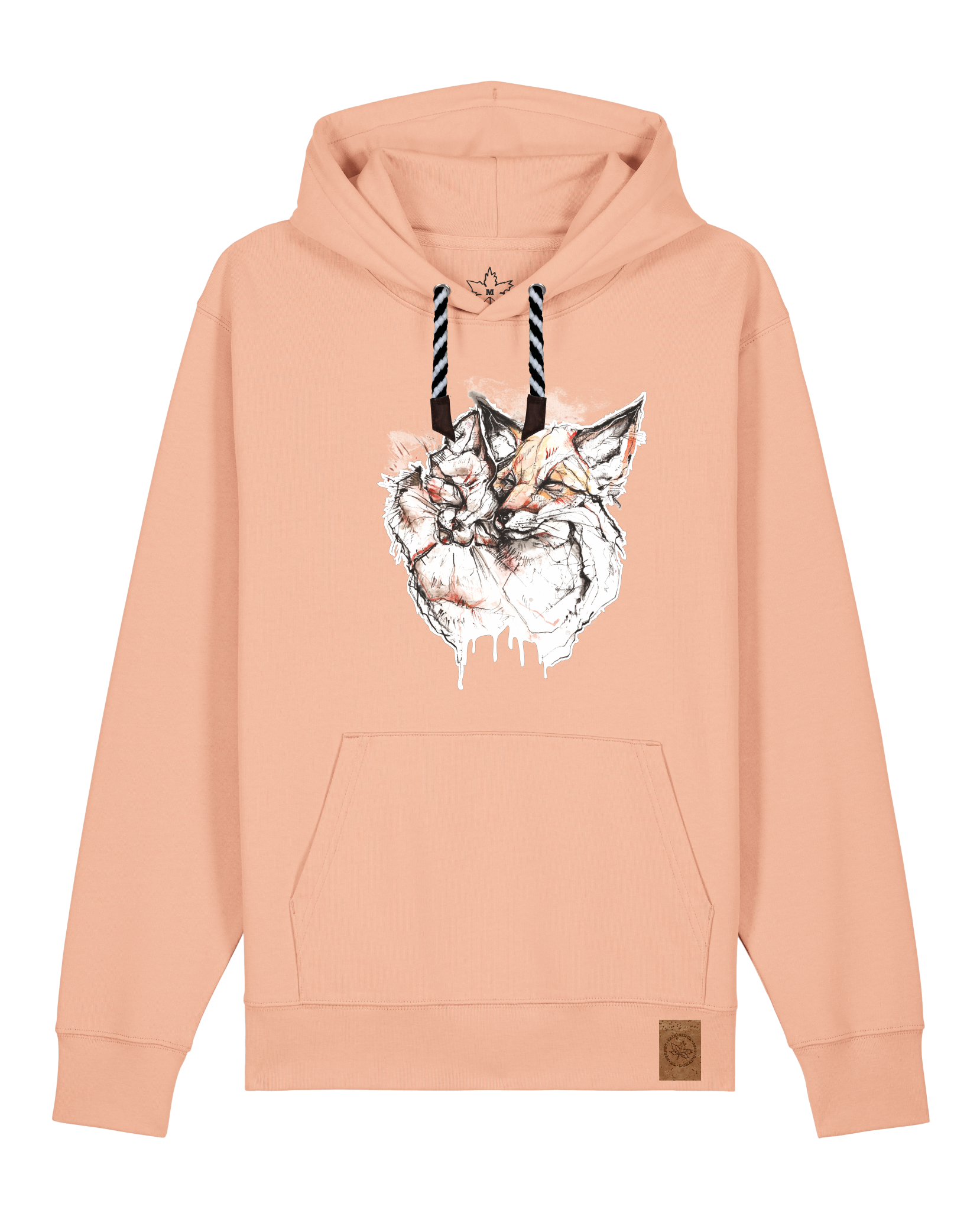 bio-unisex-medium fit-hoodie-fuchspaar-stsu177-agyptische keramik-sw kordel-front