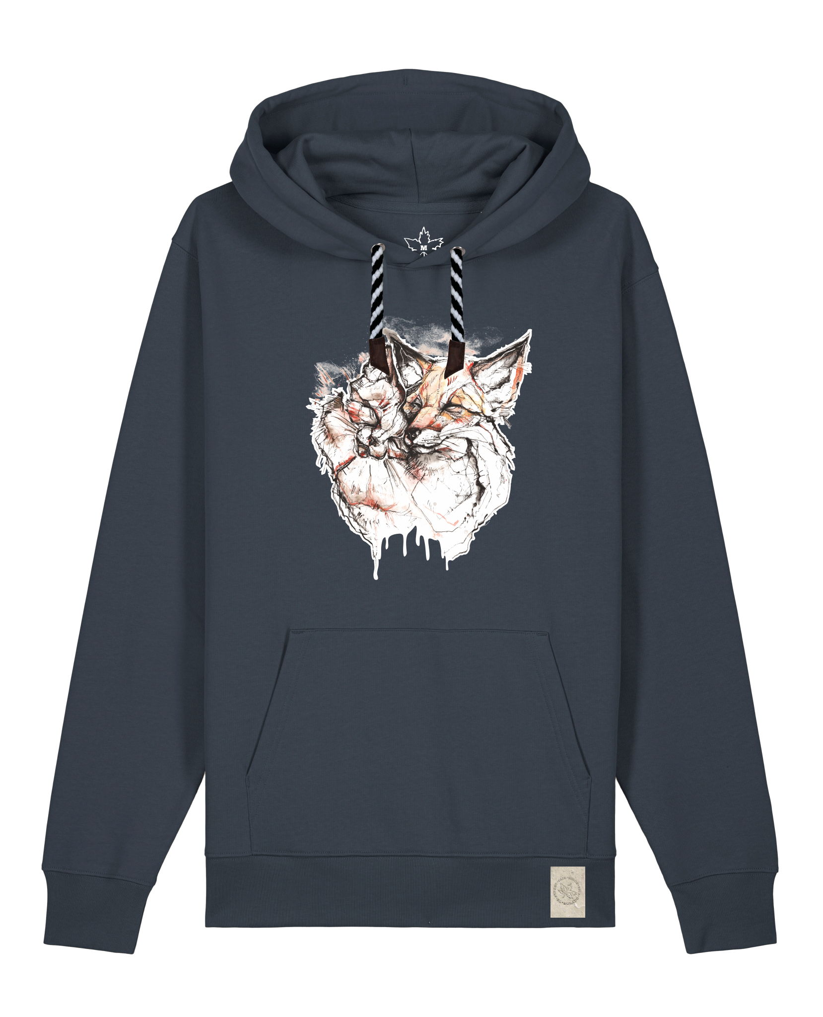 bio-unisex-medium fit-hoodie-fuchspaar-stsu177-blaubeernacht-sw kordel-front