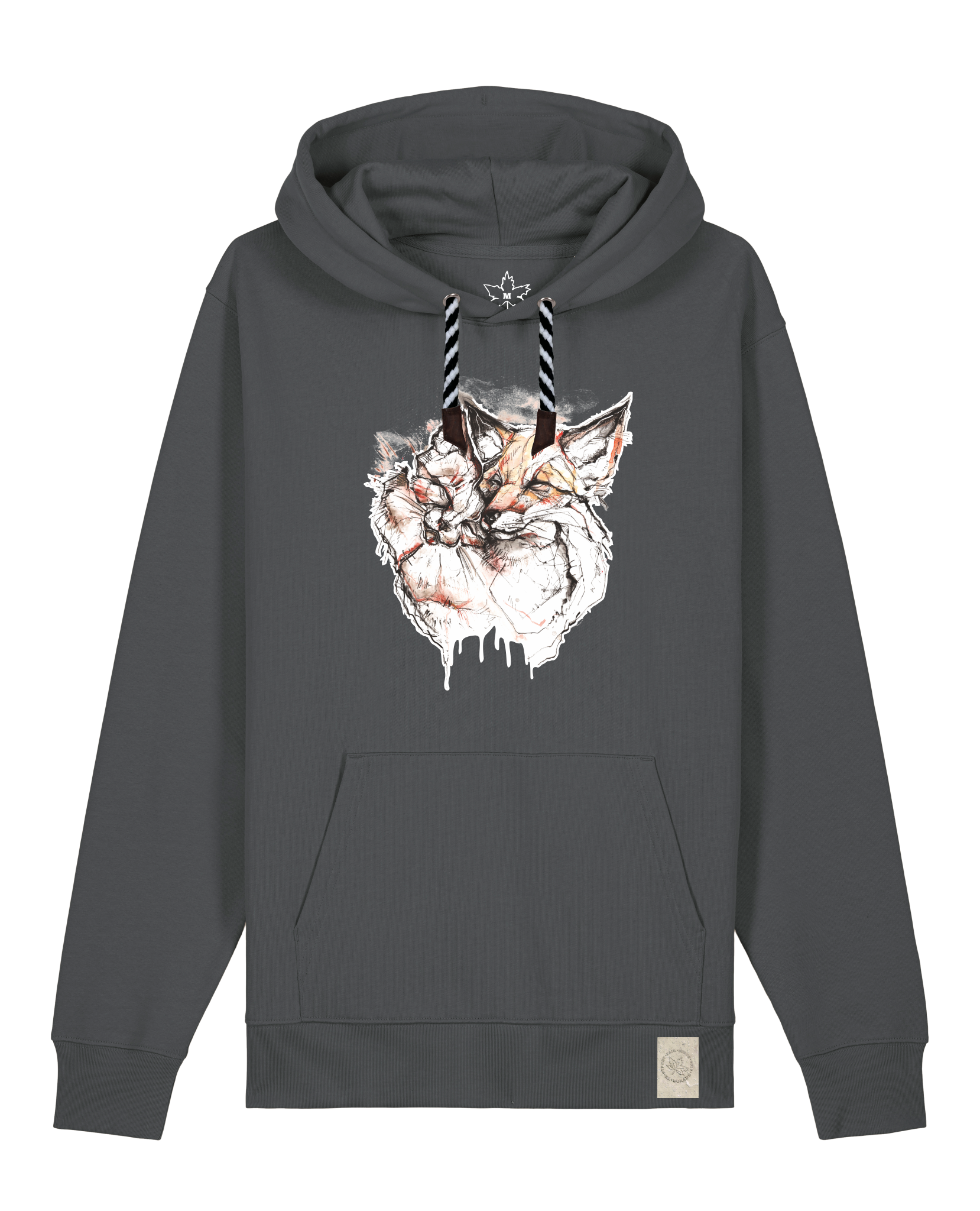 bio-unisex-medium fit-hoodie-fuchspaar-stsu177-eisen-sw kordel-front