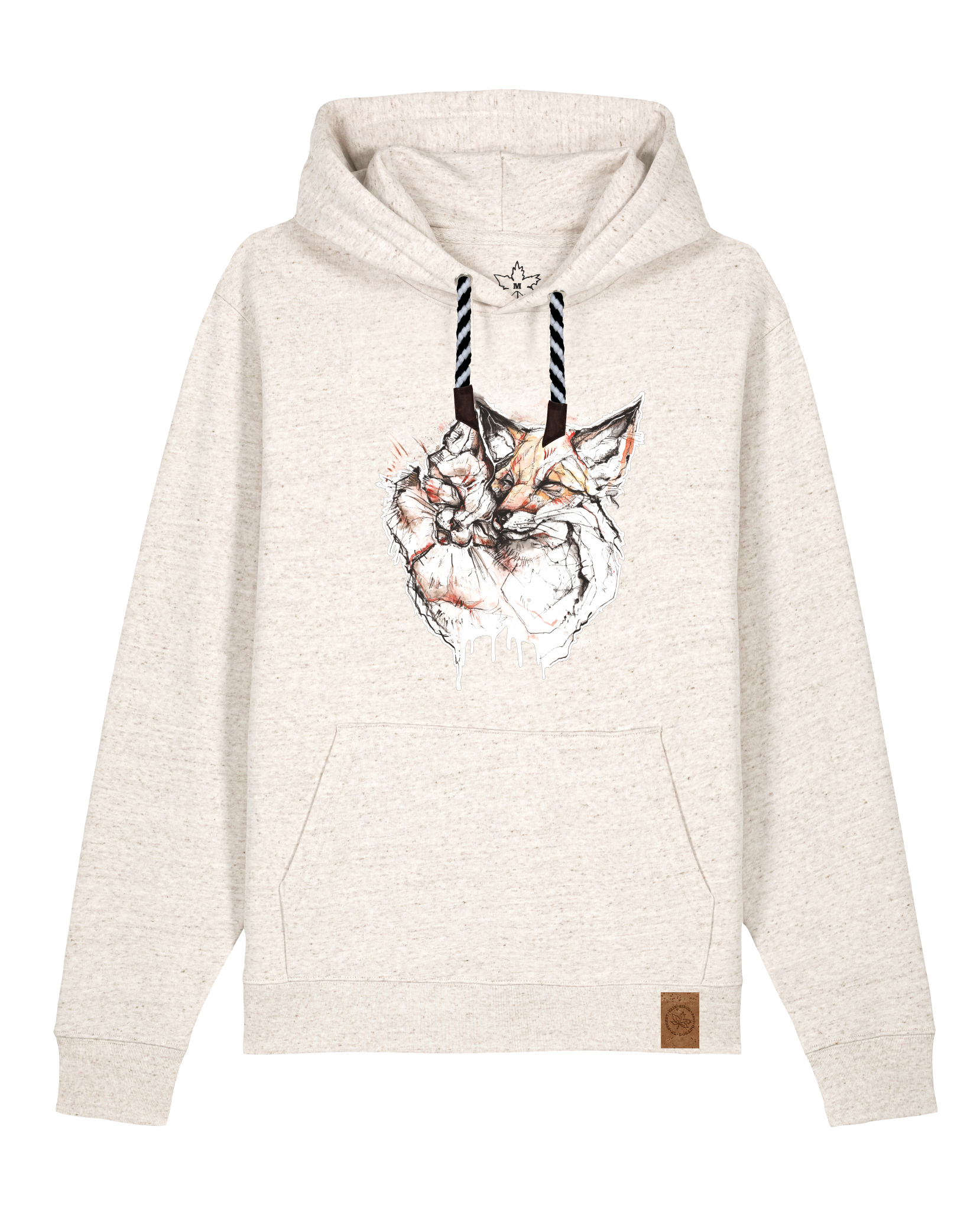 bio-unisex-medium fit-hoodie-fuchspaar-stsu177-elbsandstein-sw kordel-front