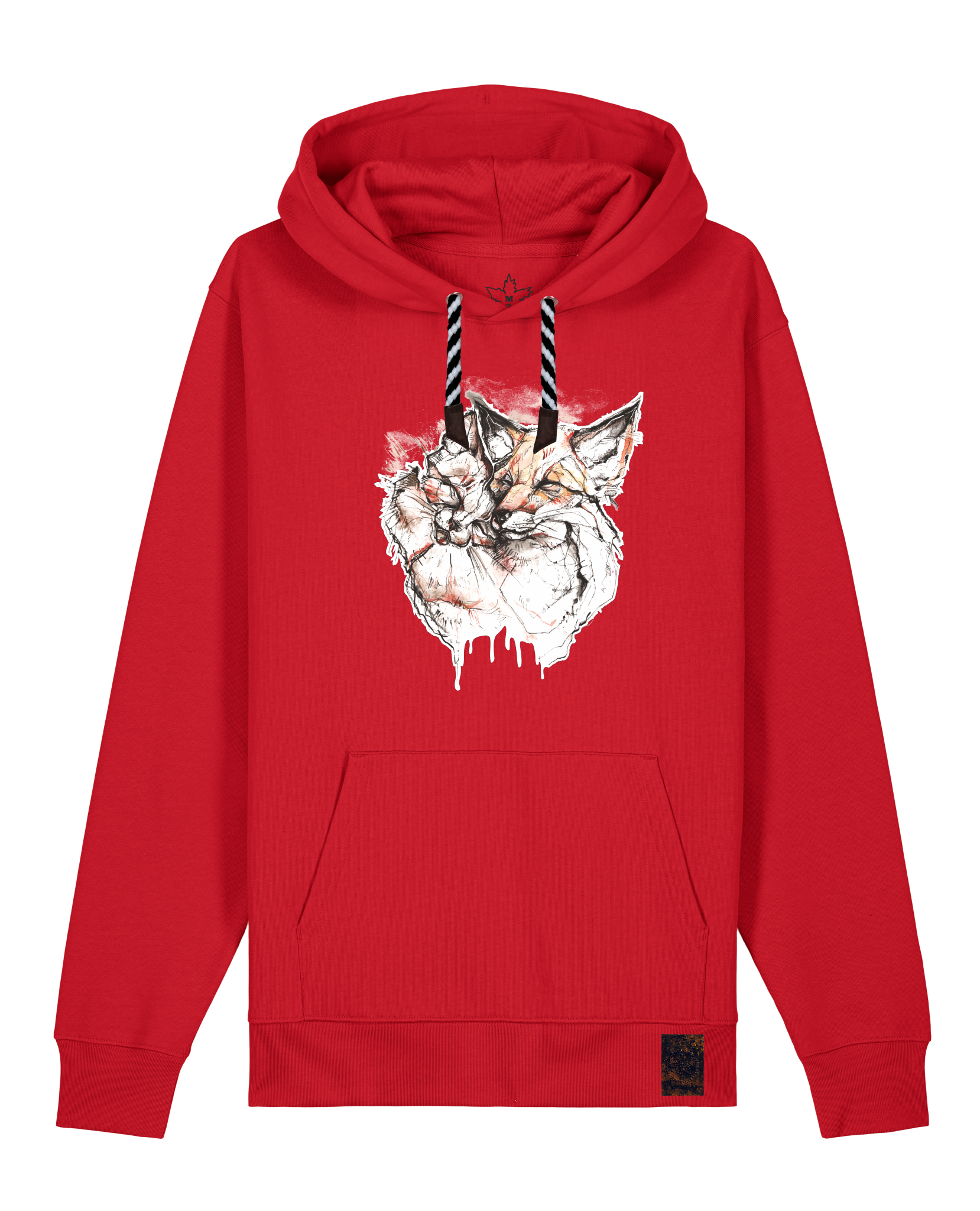 bio-unisex-medium fit-hoodie-fuchspaar-stsu177-erdbeere-sw kordel-front