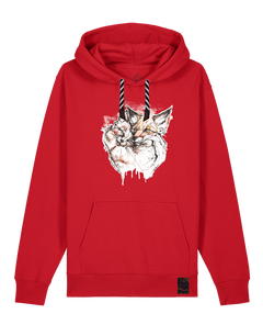 bio-unisex-medium fit-hoodie-fuchspaar-stsu177-erdbeere-sw kordel-front
