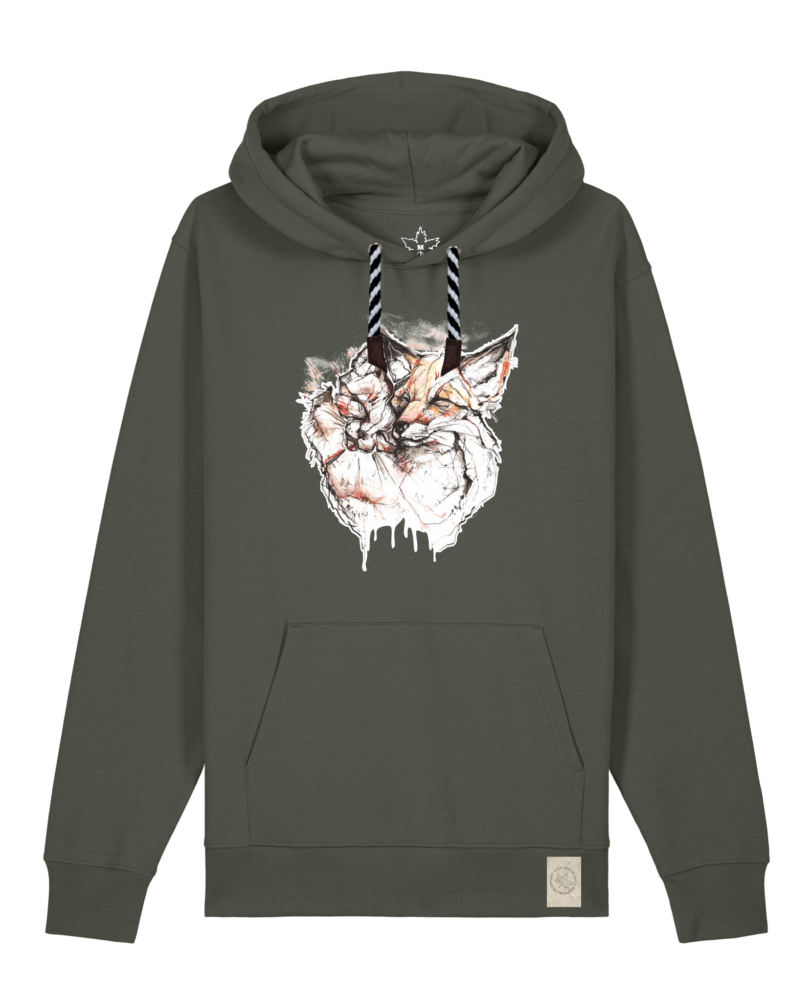 bio-unisex-medium fit-hoodie-fuchspaar-stsu177-grunkohl-sw kordel-front