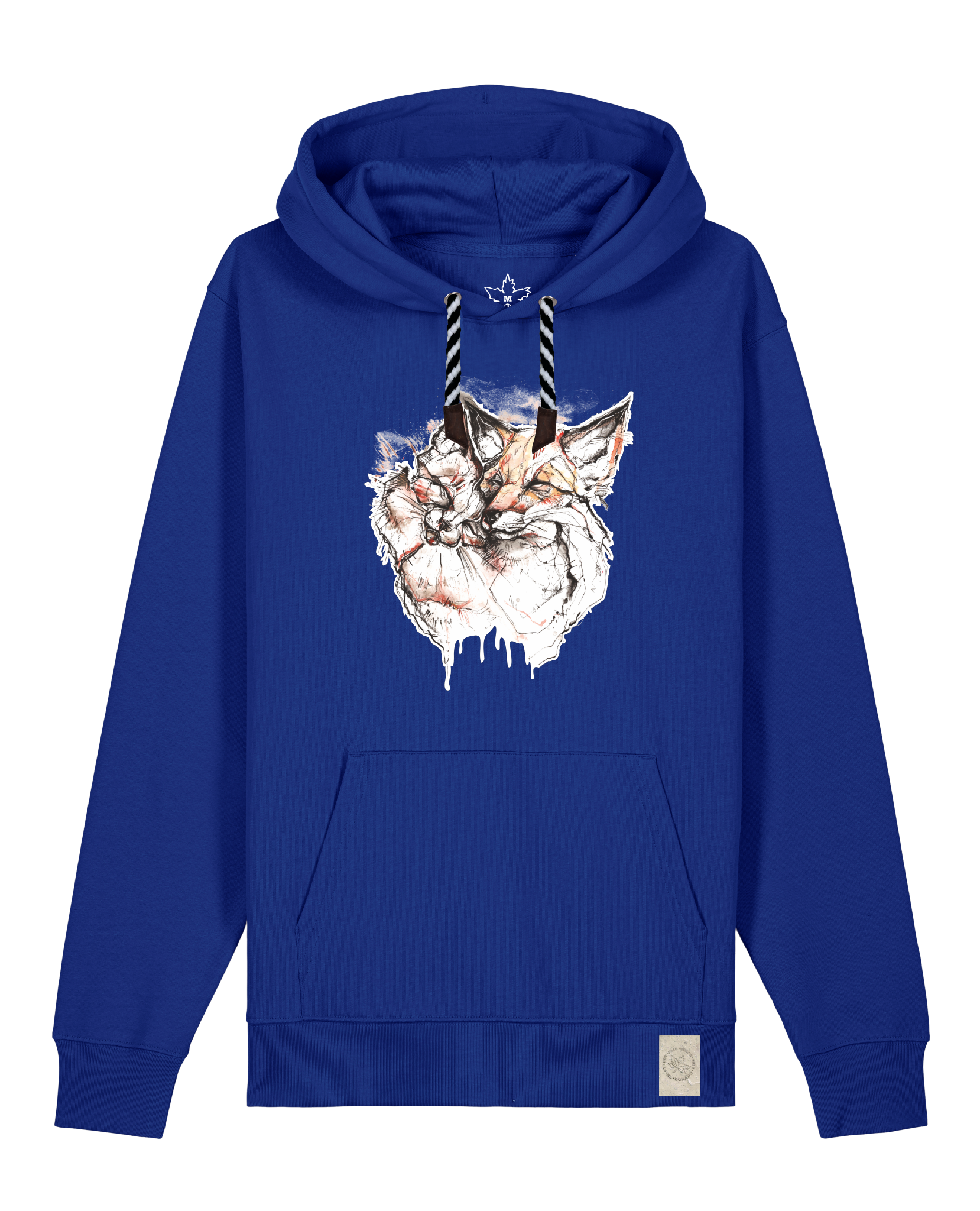 bio-unisex-medium fit-hoodie-fuchspaar-stsu177-kornblume-sw kordel-front