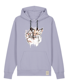 bio-unisex-medium fit-hoodie-fuchspaar-stsu177-lavender-sw kordel-front