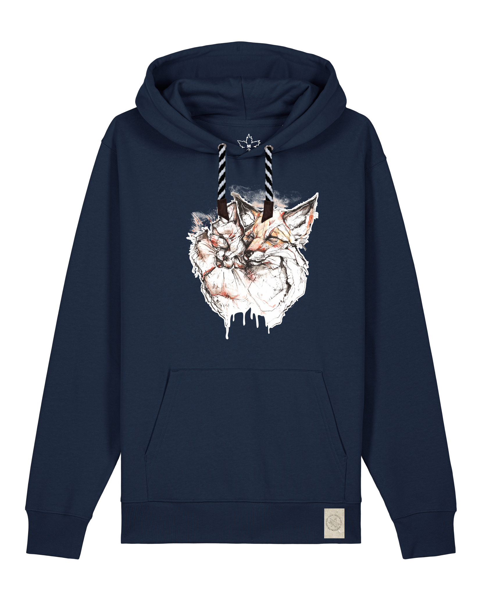 bio-unisex-medium fit-hoodie-fuchspaar-stsu177-marine-sw kordel-front