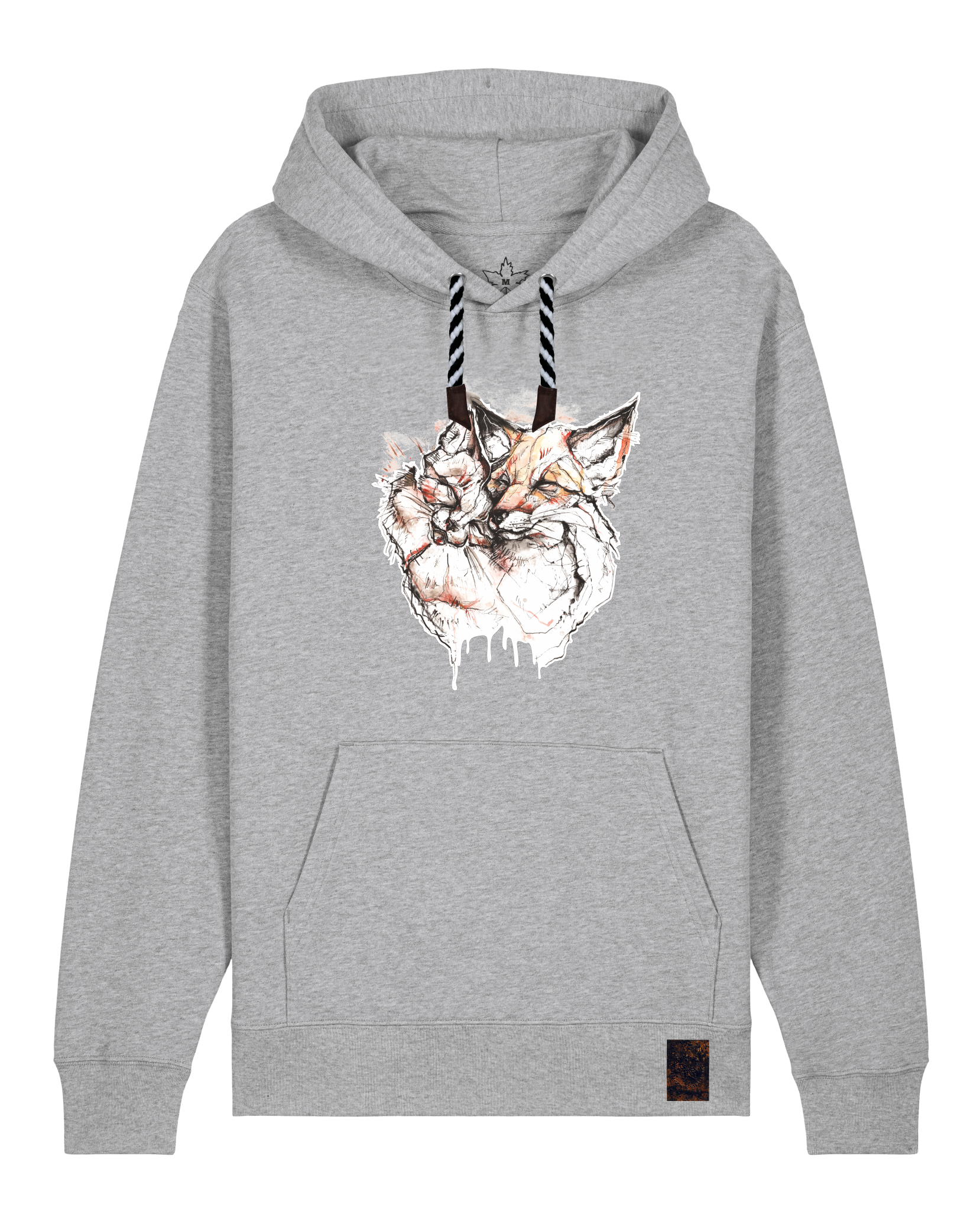 bio-unisex-medium fit-hoodie-fuchspaar-stsu177-mausgrau-sw kordel-front