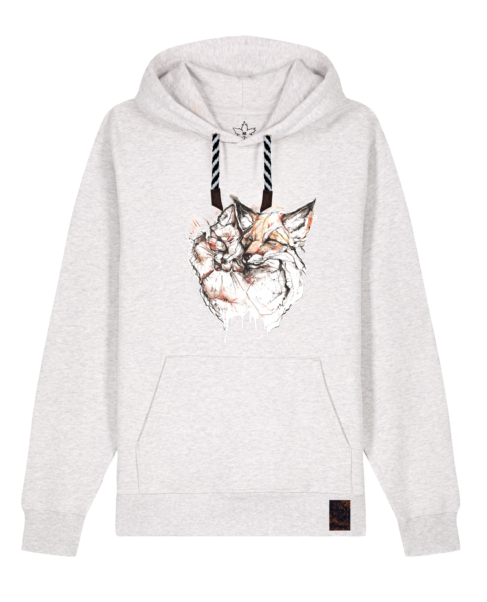 bio-unisex-medium fit-hoodie-fuchspaar-stsu177-rennmaus-sw kordel-front