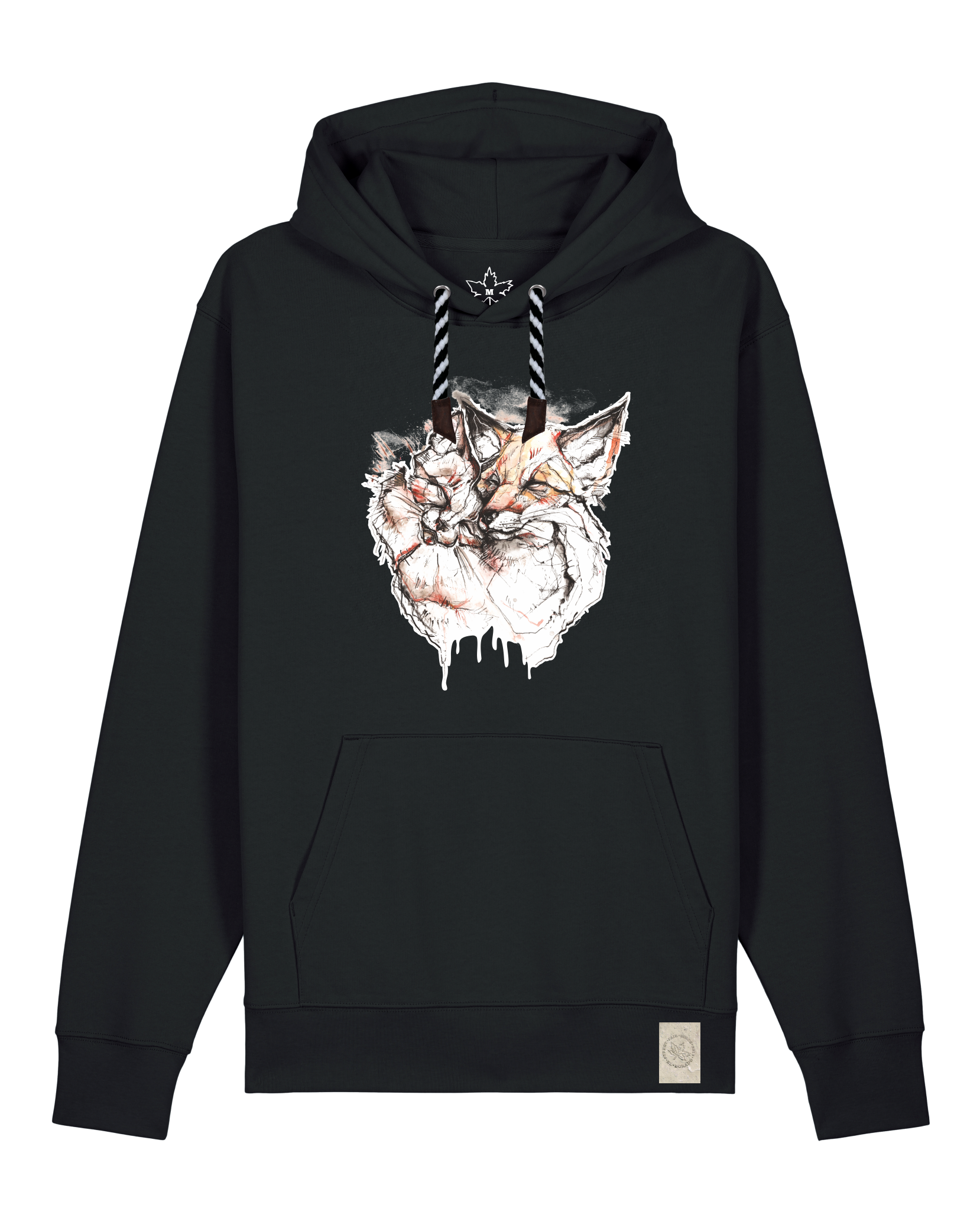 bio-unisex-medium fit-hoodie-fuchspaar-stsu177-schwarz-sw kordel-front