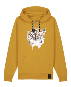 bio-unisex-medium fit-hoodie-fuchspaar-stsu177-senf-sw kordel-front