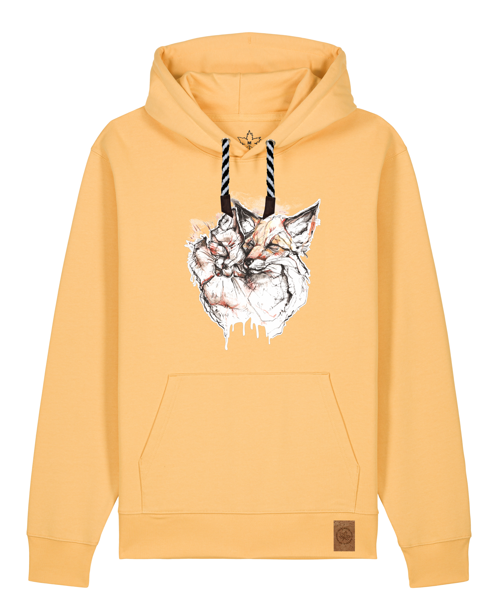 bio-unisex-medium fit-hoodie-fuchspaar-stsu177-senfkorn-sw kordel-front