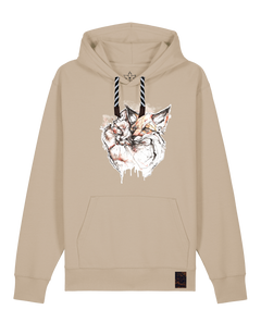 bio-unisex-medium fit-hoodie-fuchspaar-stsu177-treibsand-sw kordel-front