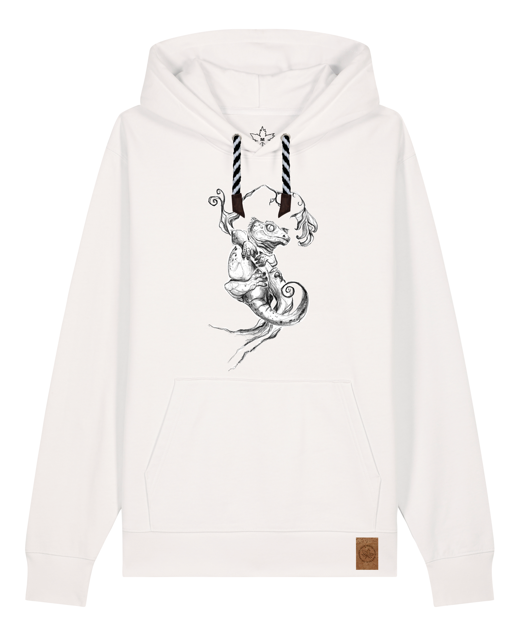 bio-unisex-medium fit-hoodie-gecko-stsu177-bio ei-sw kordel-front