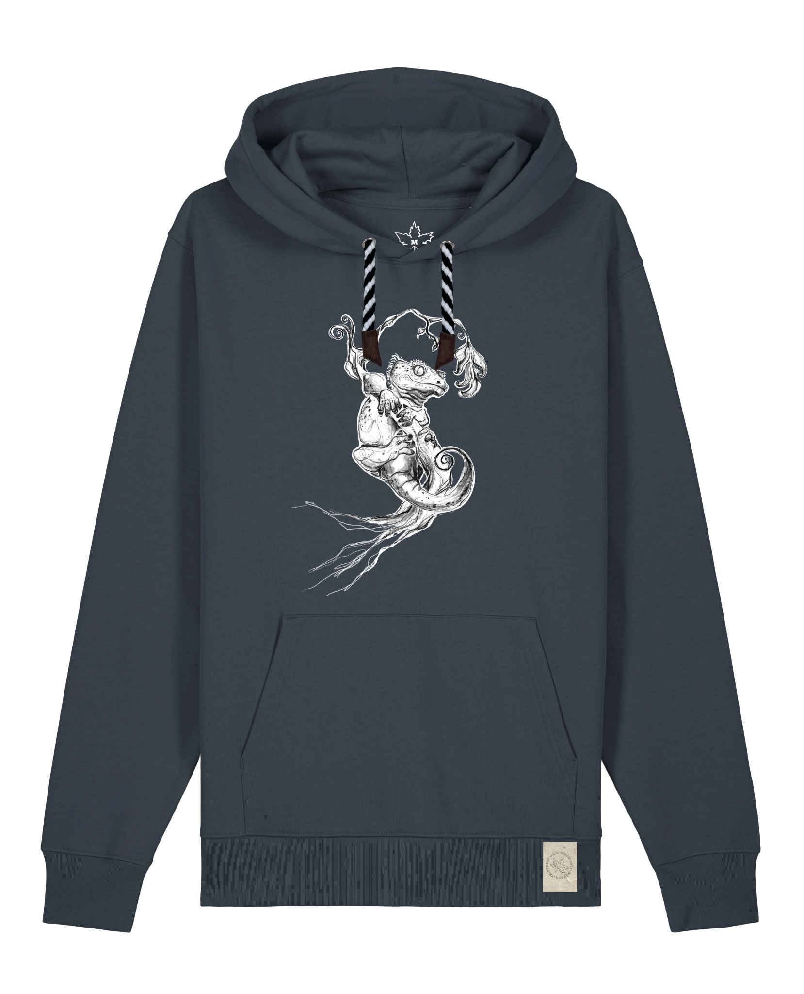 bio-unisex-medium fit-hoodie-gecko-stsu177-blaubeernacht-sw kordel-front