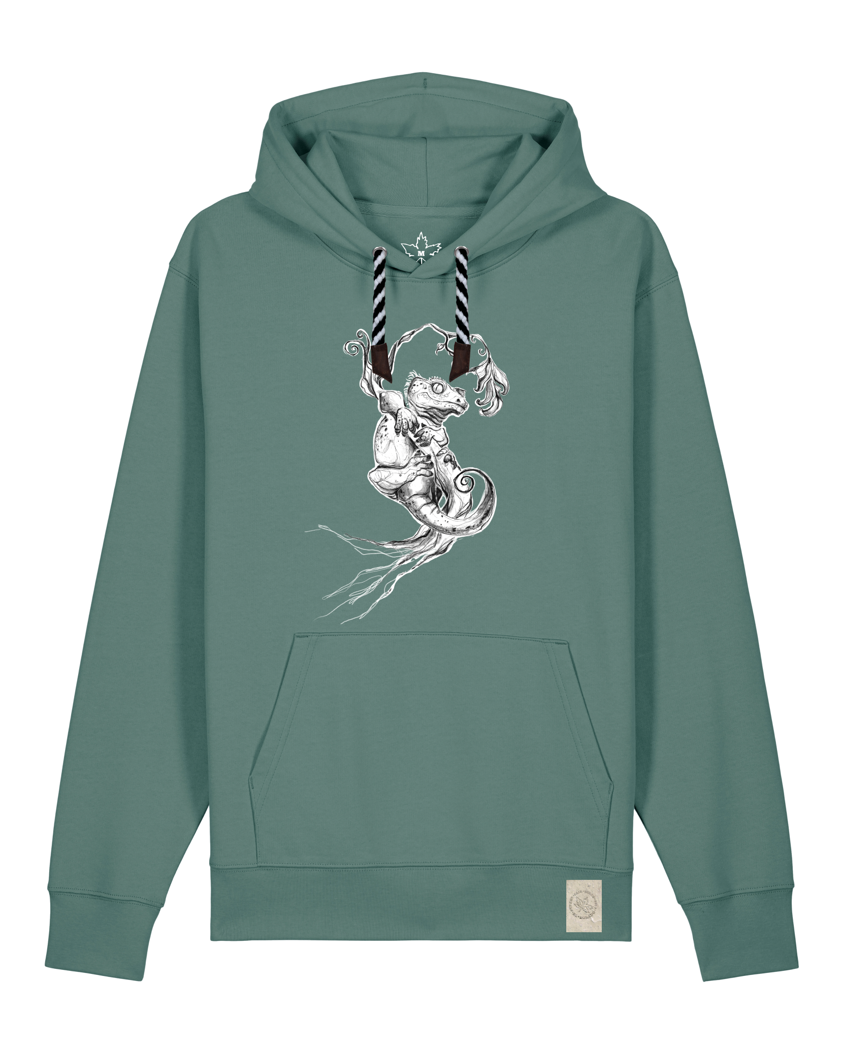 bio-unisex-medium fit-hoodie-gecko-stsu177-blautanne-sw kordel-front