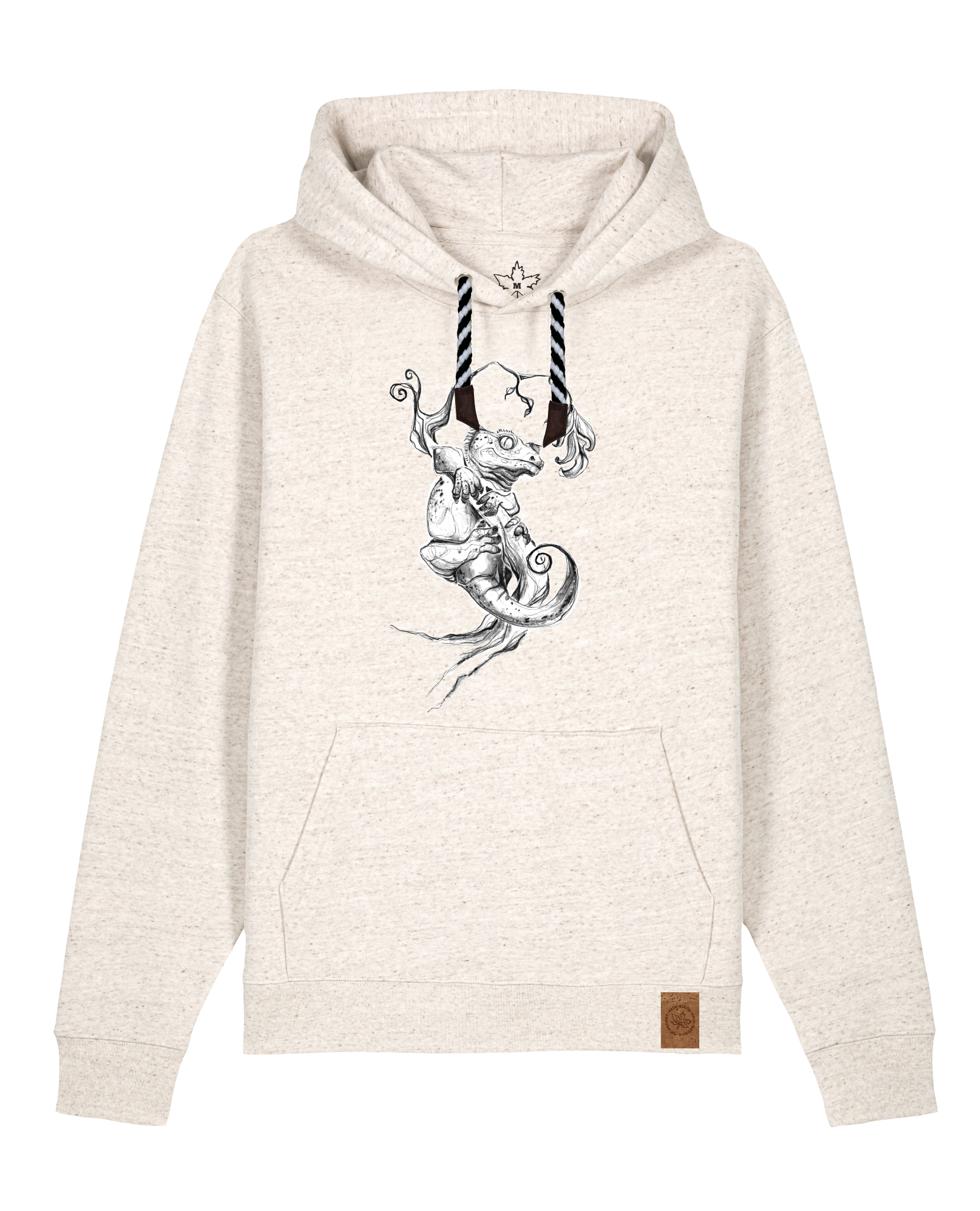 bio-unisex-medium fit-hoodie-gecko-stsu177-elbsandstein-sw kordel-front