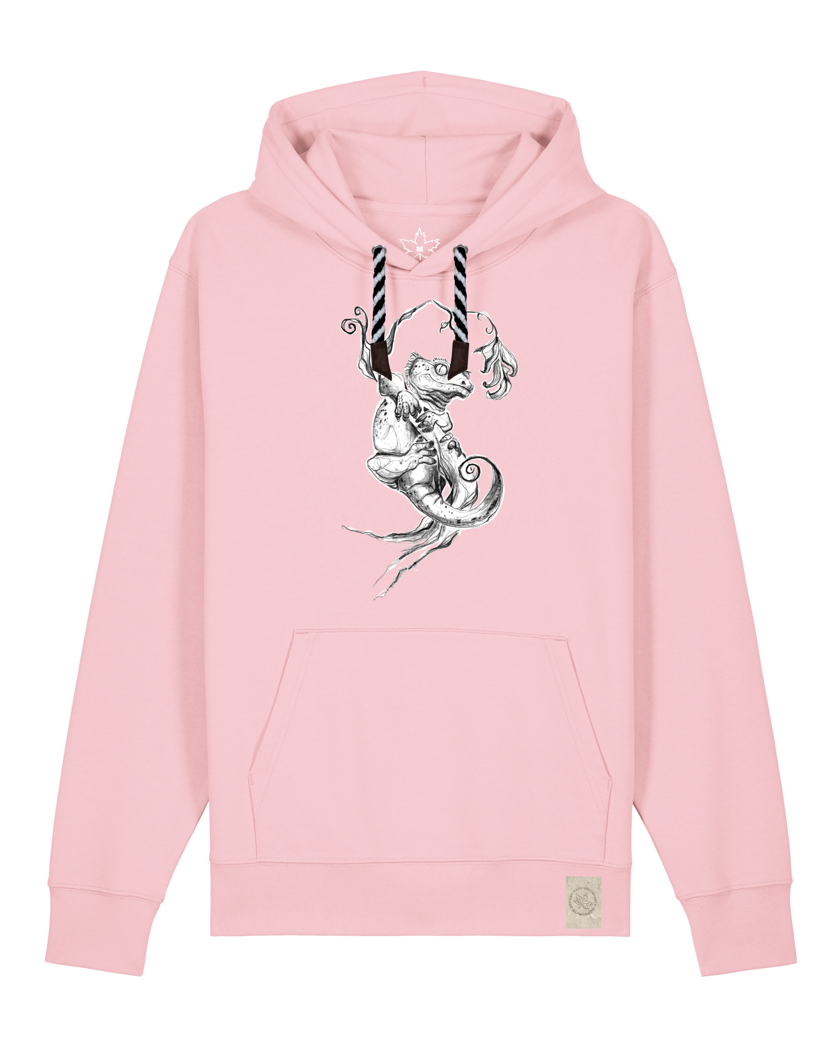 bio-unisex-medium fit-hoodie-gecko-stsu177-flamingo-sw kordel-front