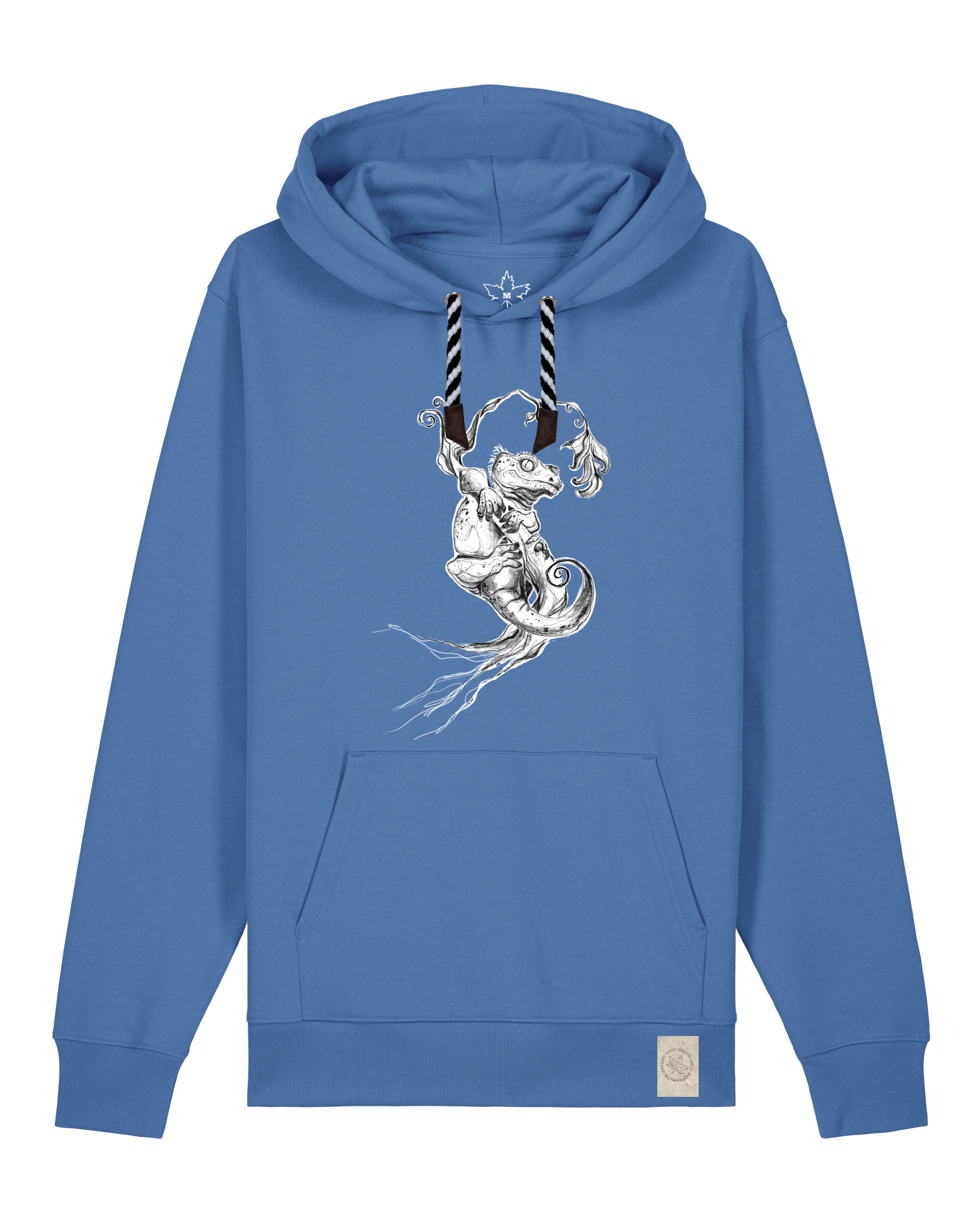 bio-unisex-medium fit-hoodie-gecko-stsu177-hortensie-sw kordel-front