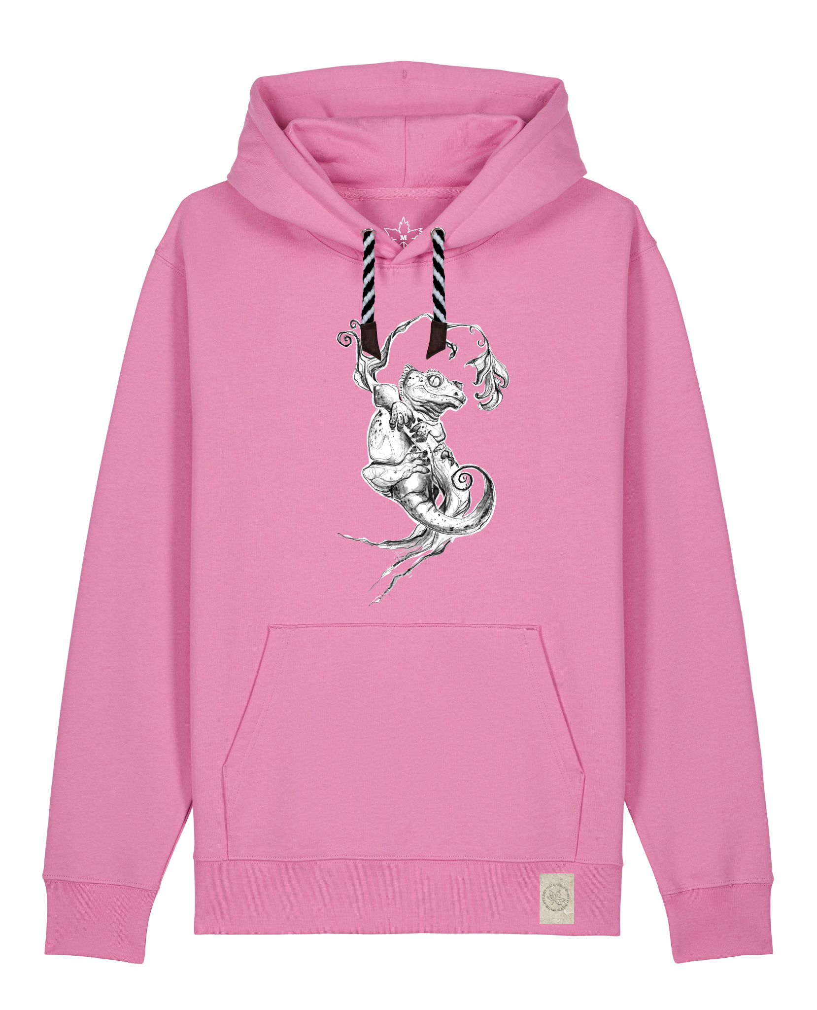 bio-unisex-medium fit-hoodie-gecko-stsu177-kaugummi-sw kordel-front