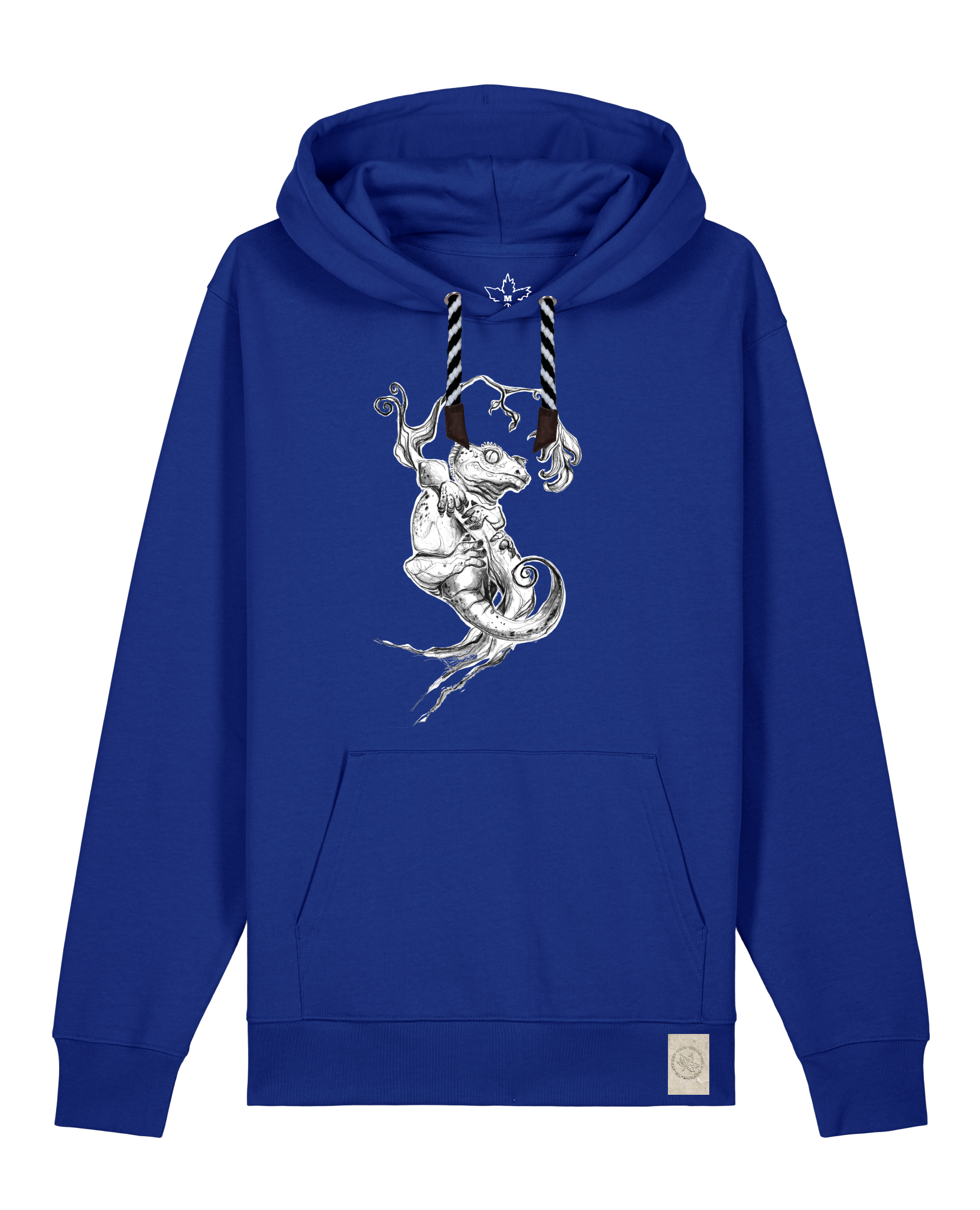 bio-unisex-medium fit-hoodie-gecko-stsu177-kornblume-sw kordel-front