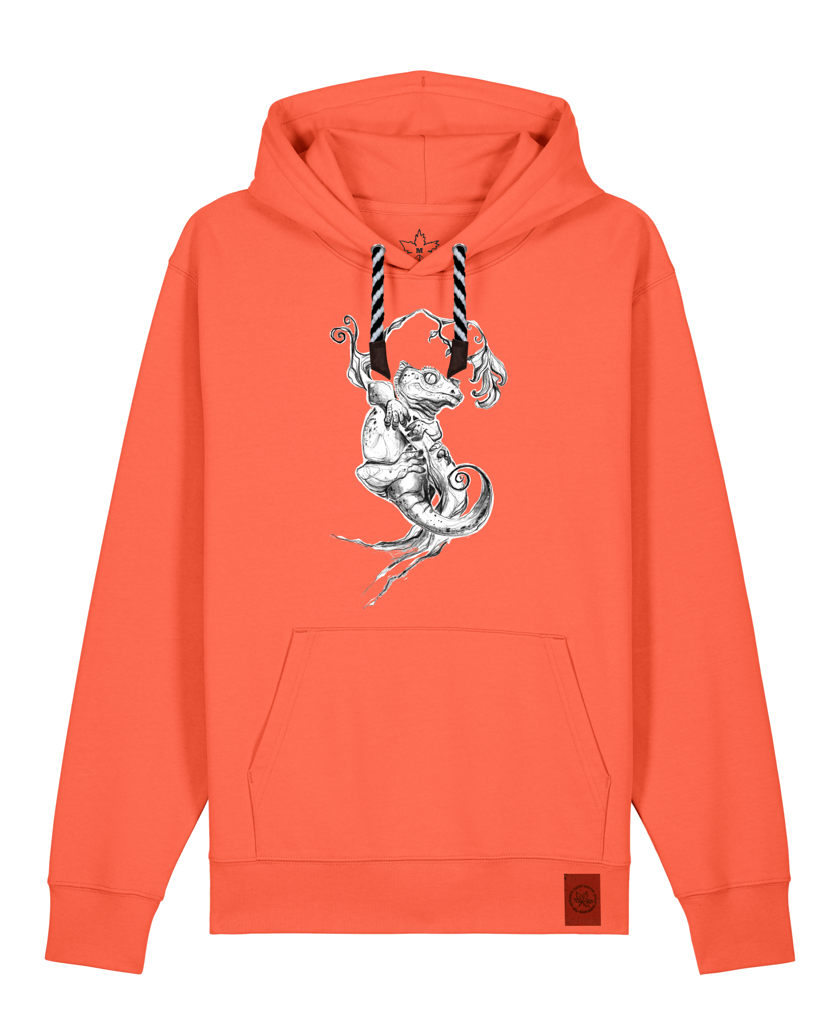 bio-unisex-medium fit-hoodie-gecko-stsu177-mandarine-sw kordel-front