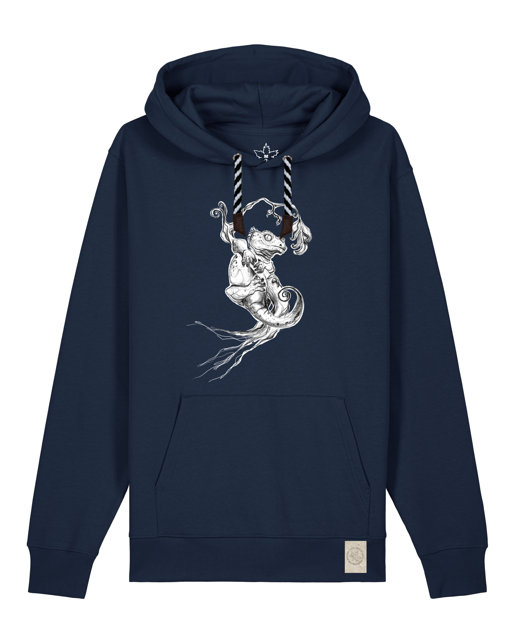 bio-unisex-medium fit-hoodie-gecko-stsu177-marine-sw kordel-front