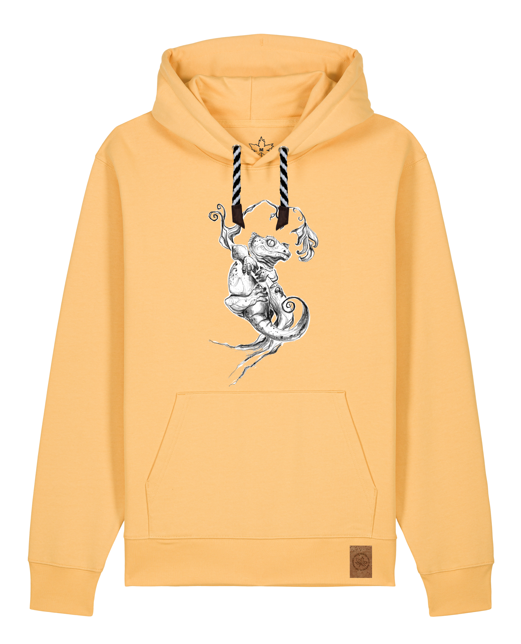 bio-unisex-medium fit-hoodie-gecko-stsu177-senfkorn-sw kordel-front