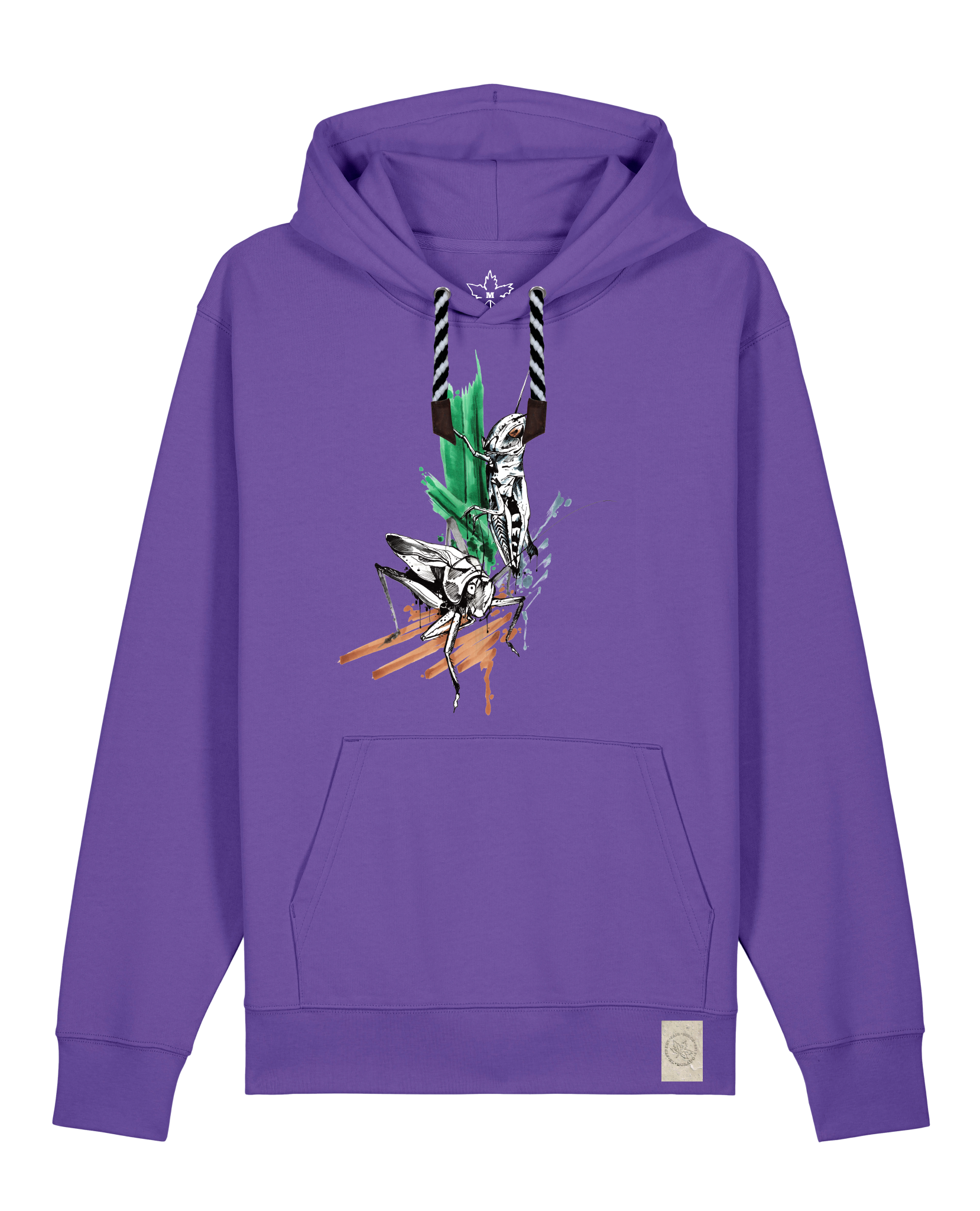 bio-unisex-medium fit-hoodie-grassland population-stsu177-blaukraut-sw kordel-front