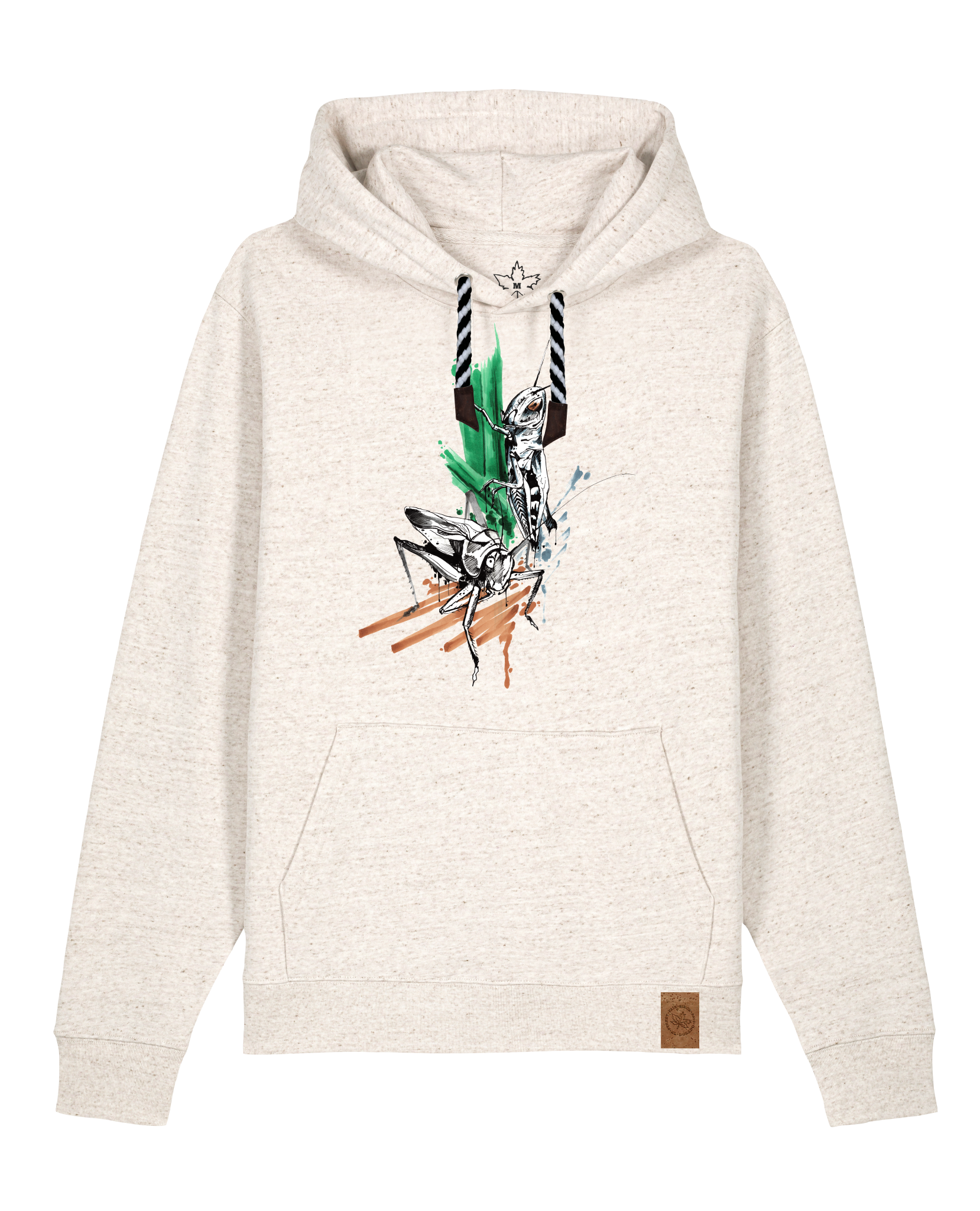 bio-unisex-medium fit-hoodie-grassland population-stsu177-elbsandstein-sw kordel-front