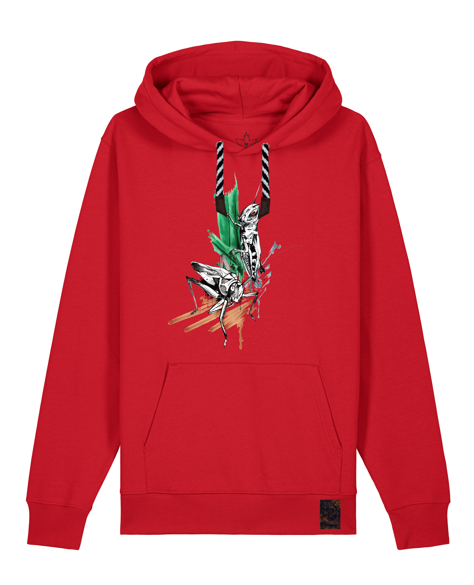 bio-unisex-medium fit-hoodie-grassland population-stsu177-erdbeere-sw kordel-front