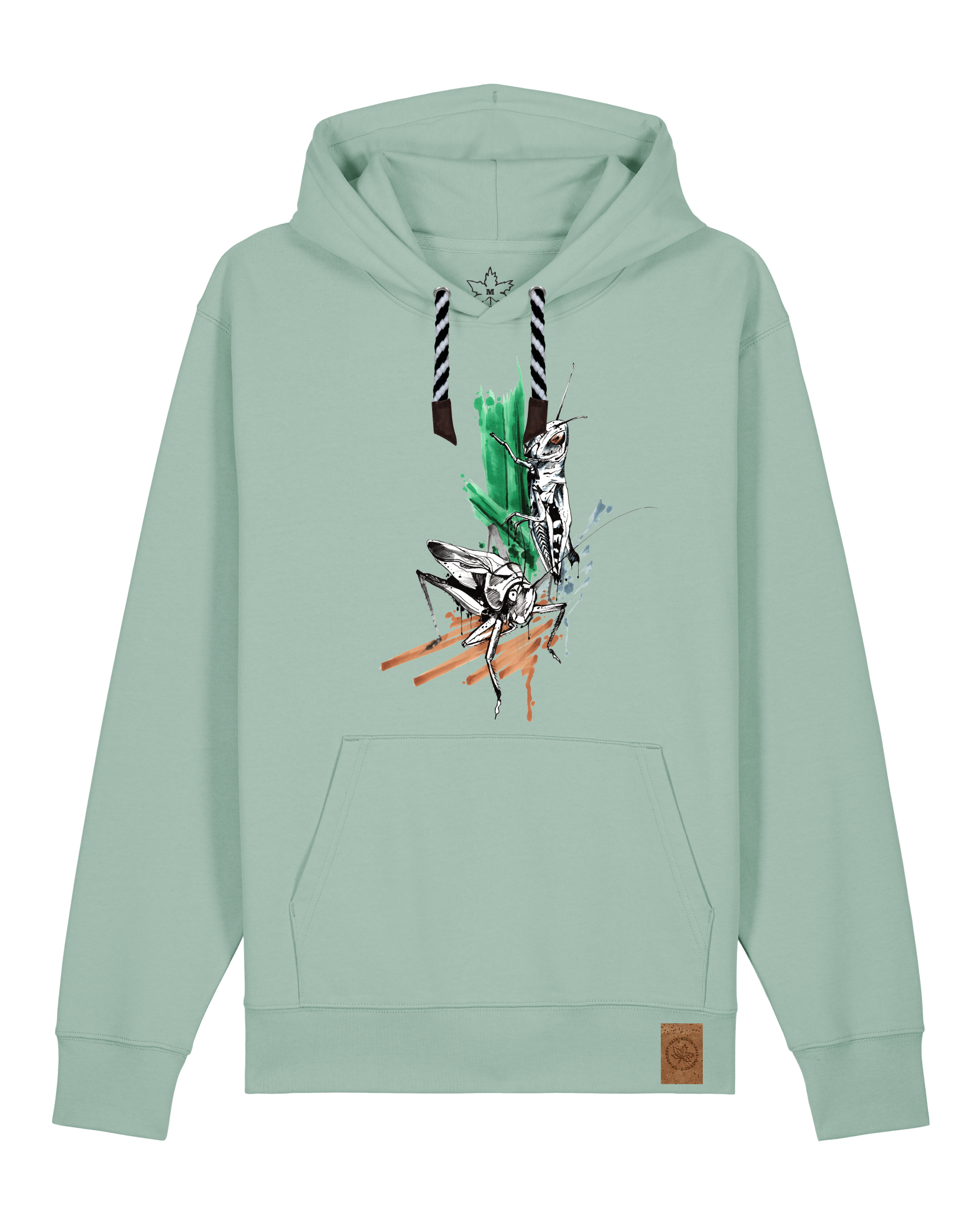 bio-unisex-medium fit-hoodie-grassland population-stsu177-eukalyptus-sw kordel-front