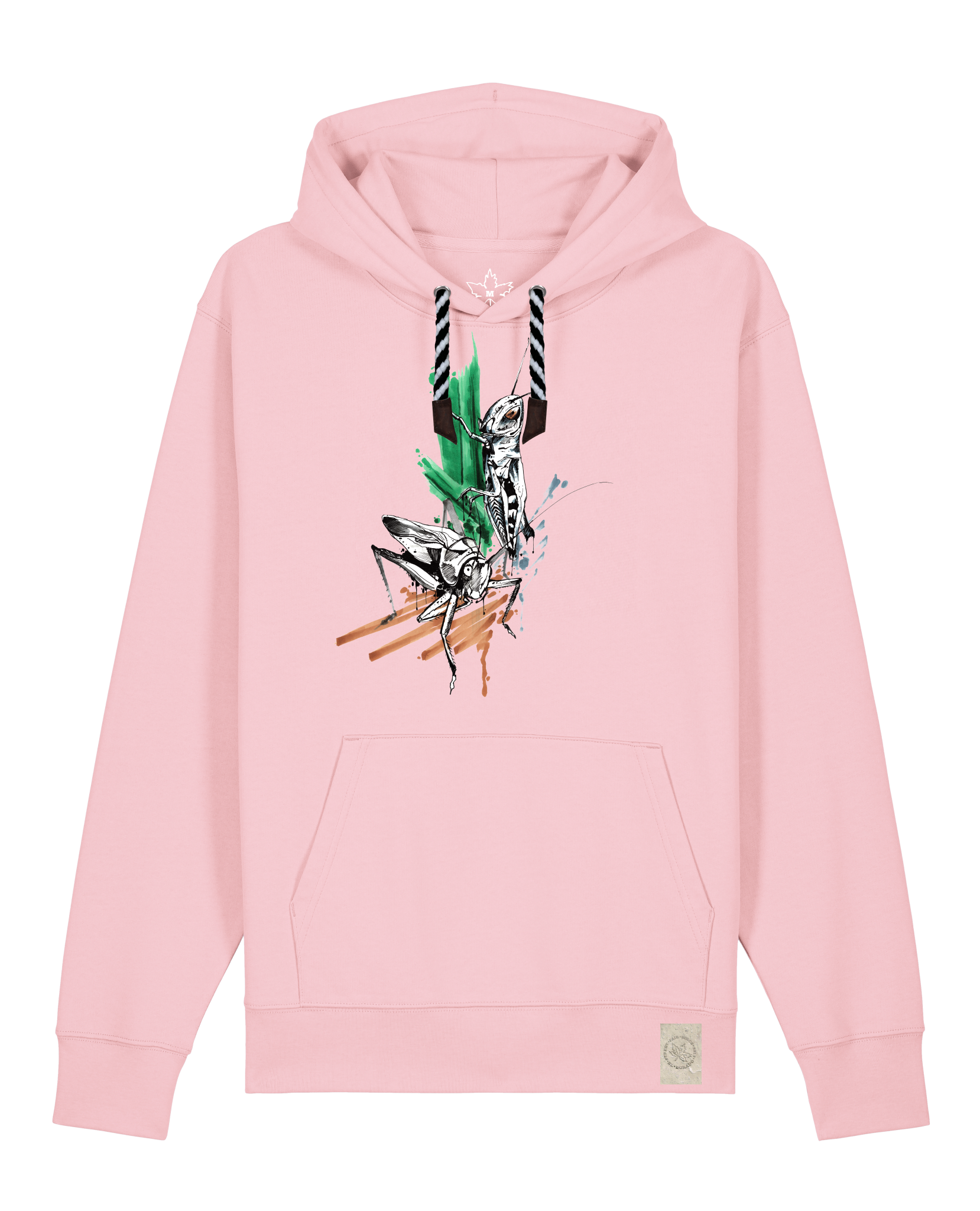 bio-unisex-medium fit-hoodie-grassland population-stsu177-flamingo-sw kordel-front