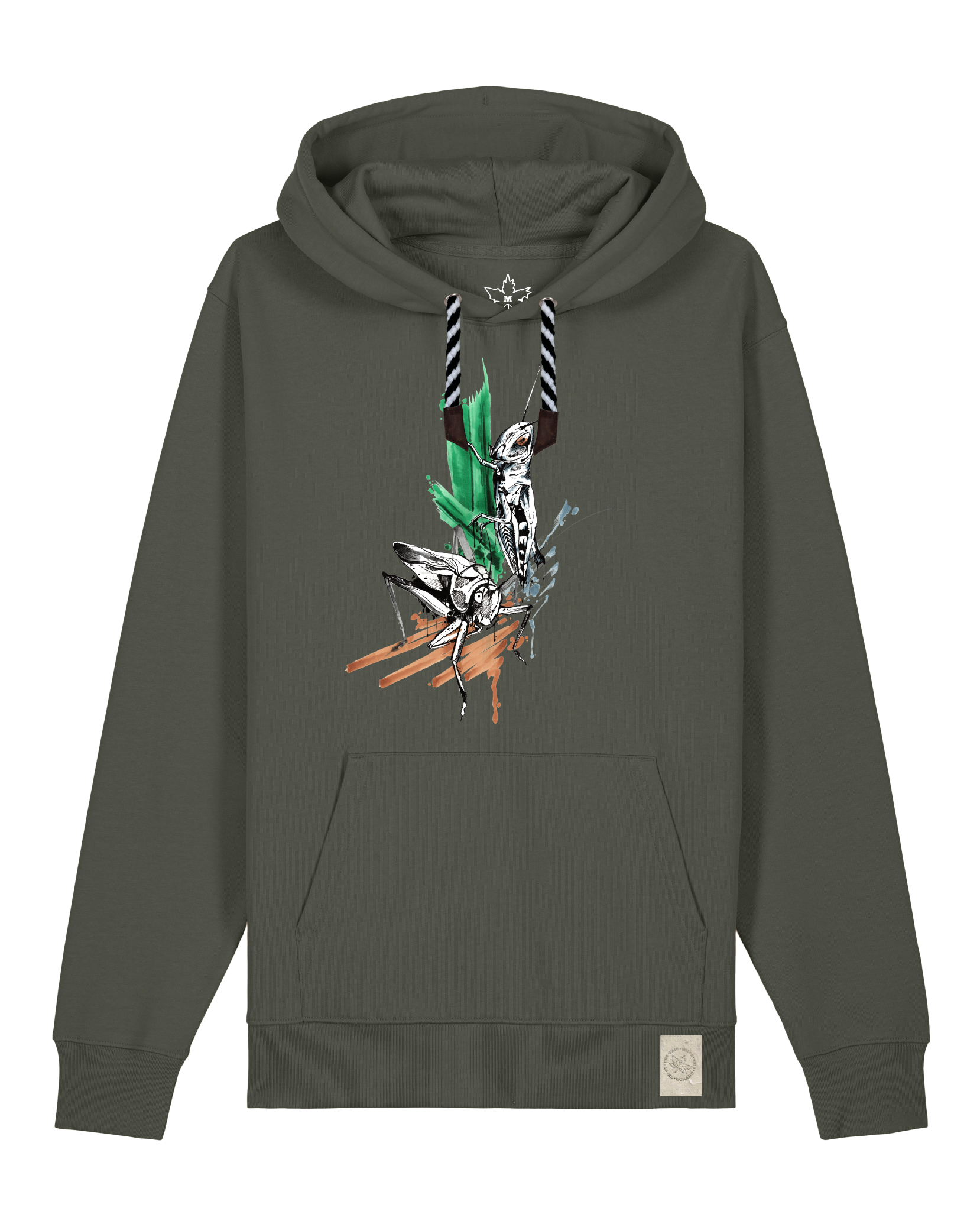 bio-unisex-medium fit-hoodie-grassland population-stsu177-grunkohl-sw kordel-front