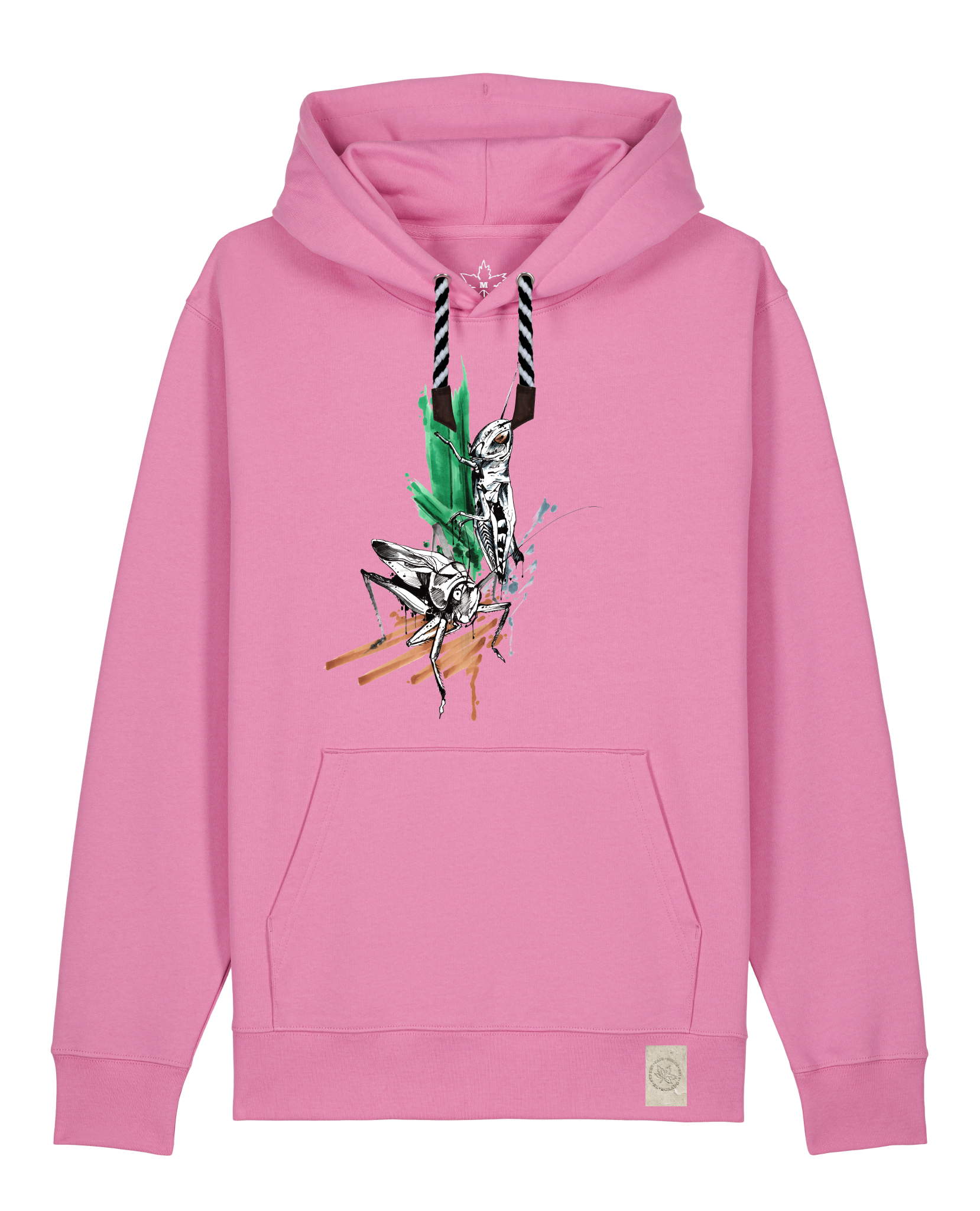 bio-unisex-medium fit-hoodie-grassland population-stsu177-kaugummi-sw kordel-front